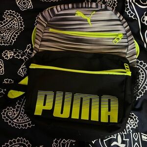 Puma Black and Neon Green Backpack